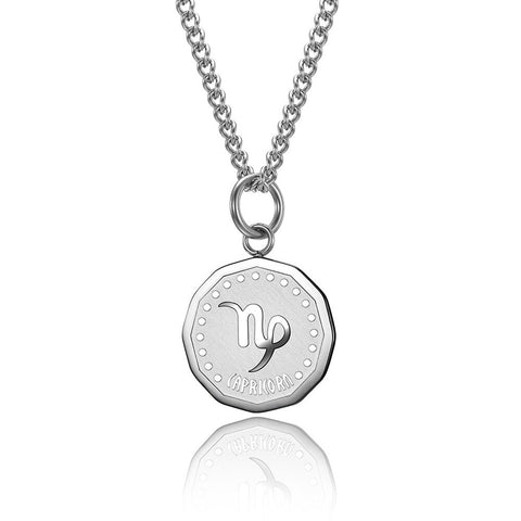 12 Zodiac Signs Constellations Pendant Necklace For Women Men Birthday Gift Stainless Steel Jewelry Virgo Cancer Aries Gemini