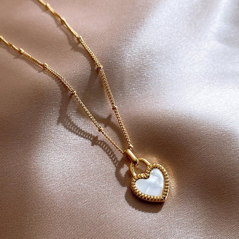 Vintage Double Sided Heart Pendant Necklace For Women Girl Clavicle Chain Choker New Fashion Trendy Jewelry Gift Party