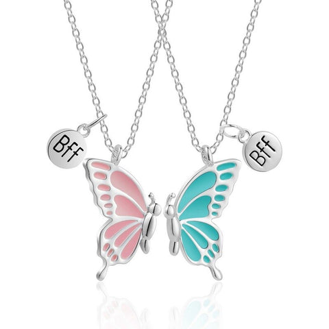 2pcs/set Best Friends Love Couple Heart Pendant Necklace Rainbow Broken Heart BFF Good Friends Friendship Jewelry Gift