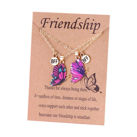 2pcs/set Best Friends Love Couple Heart Pendant Necklace Rainbow Broken Heart BFF Good Friends Friendship Jewelry Gift