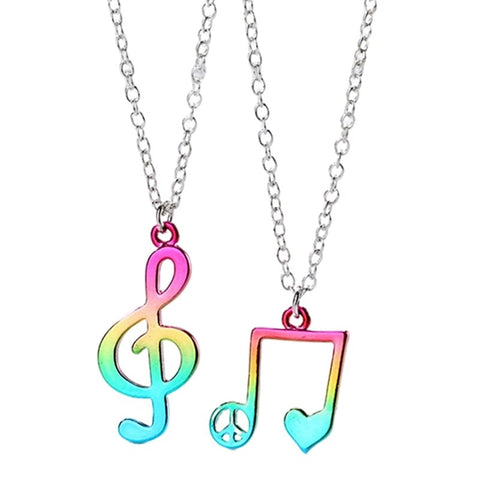 2pcs/set Best Friends Love Couple Heart Pendant Necklace Rainbow Broken Heart BFF Good Friends Friendship Jewelry Gift