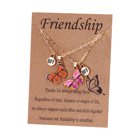 2pcs/set Best Friends Love Couple Heart Pendant Necklace Rainbow Broken Heart BFF Good Friends Friendship Jewelry Gift