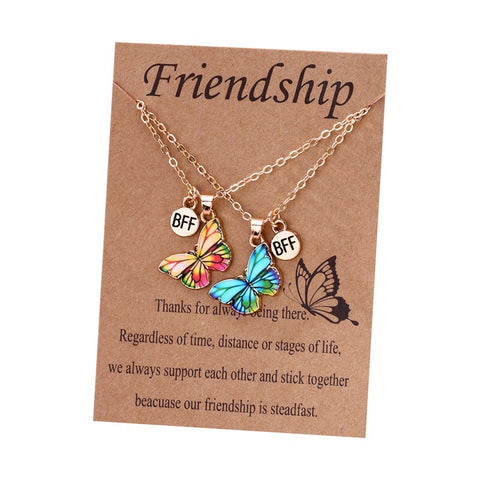 2pcs/set Best Friends Love Couple Heart Pendant Necklace Rainbow Broken Heart BFF Good Friends Friendship Jewelry Gift