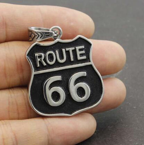 Classic Route 66 Pendant Necklace Jewelry Historic Mother Road Men's Biker Race Party Accessories Gift