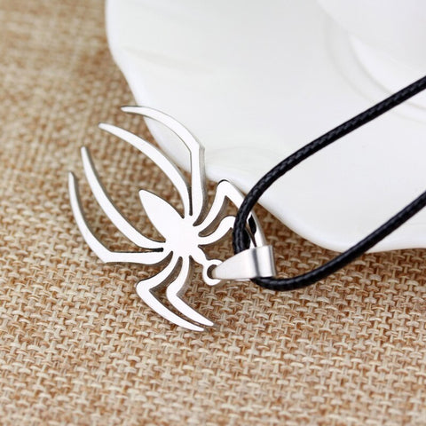 Cosplay Fashion Spider Halloween Pendants Round Cross Chain Short Long Mens Womens Silver Color Necklace Jewelry Gift