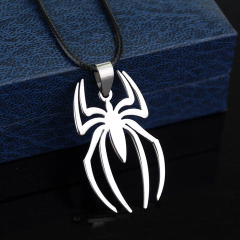 Cosplay Fashion Spider Halloween Pendants Round Cross Chain Short Long Mens Womens Silver Color Necklace Jewelry Gift