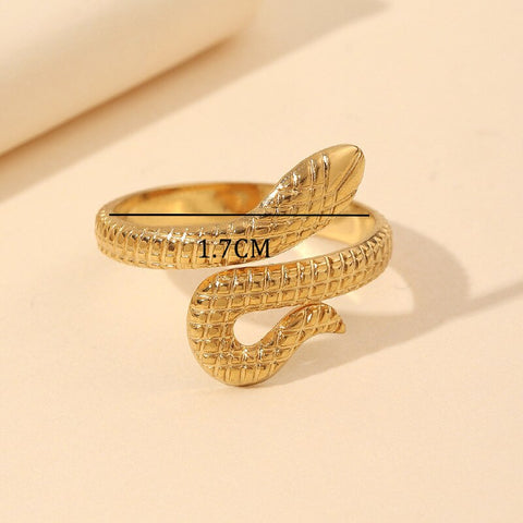 Daicy Hot Sale High Quality Beautiful Opening Adjustable Size Pvd Gold Plated Stainless Steel Woman Snake Ring