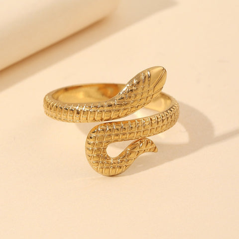 Daicy Hot Sale High Quality Beautiful Opening Adjustable Size Pvd Gold Plated Stainless Steel Woman Snake Ring