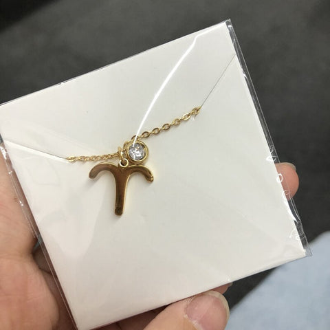 Elegant Trendy Shiny Crystal Star Zodiac Sign Taurus Capricorn Scorpio Twelve 12 Constellation Pendant Necklaces Women Female