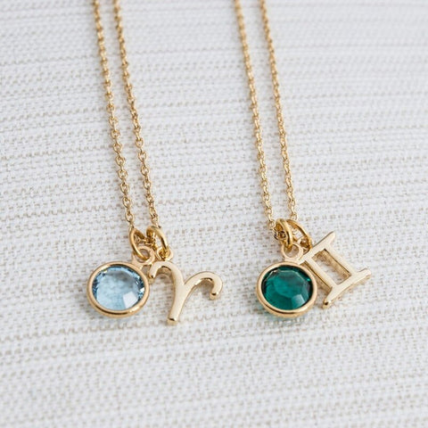 Elegant Trendy Shiny Crystal Star Zodiac Sign Taurus Capricorn Scorpio Twelve 12 Constellation Pendant Necklaces Women Female