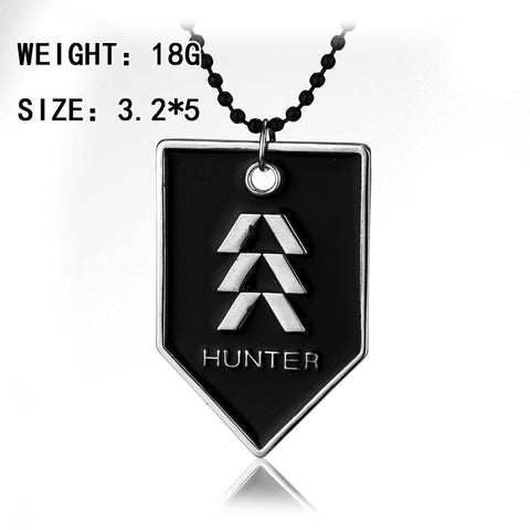 FPS Game Destiny 2 Necklace Black Titan Hunter Figure The Same Pendant Choker Game Fans Cosplay Gift Jewelry For Women Men