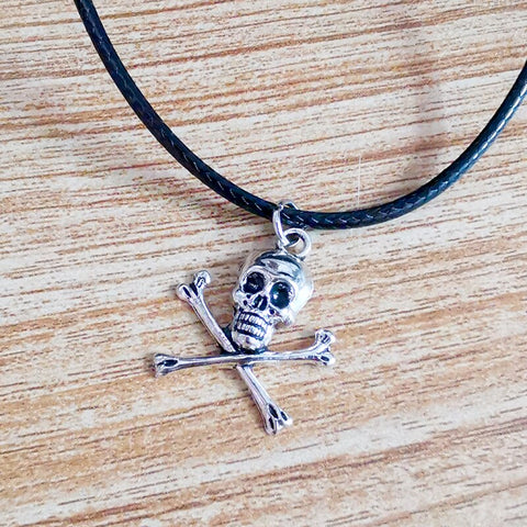 Fashion Skull Pendant Necklace For Women Vintage Black Leather Choker Steampunk Goth Gothic Charms Jewelry Accessories