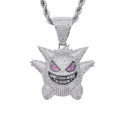 Hip Hop Fierce Shark Inlaid Zircon Pendant Personality Men\\'s Charm Trend Necklace Cool Rap Rock Party Jewelry Birthday Gifts