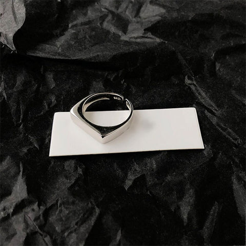 INS Minimalist Silver Color Irregular Wrinkled Surface Finger Rings Creative Geometric Punk Opening Ring for Women Girls Jewelry