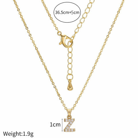 Initial Letters Necklace for Women Stainless Steel 26 A-Z Pendant Shiny Chain Necklaces Hip Hop Men Jewelry
