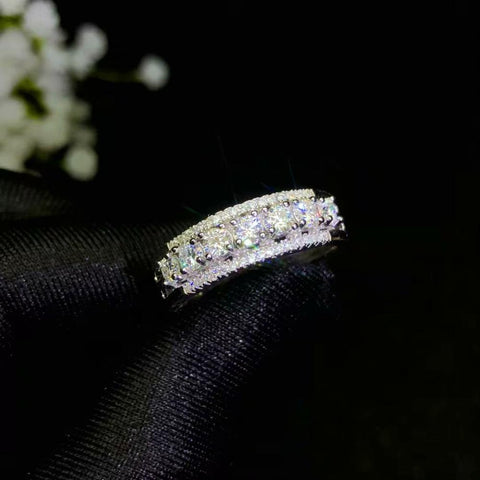 Moissanite Rings Beautiful Thread Rings 925 Sterling Silver Diamond Rings Fashion Jewelry for women