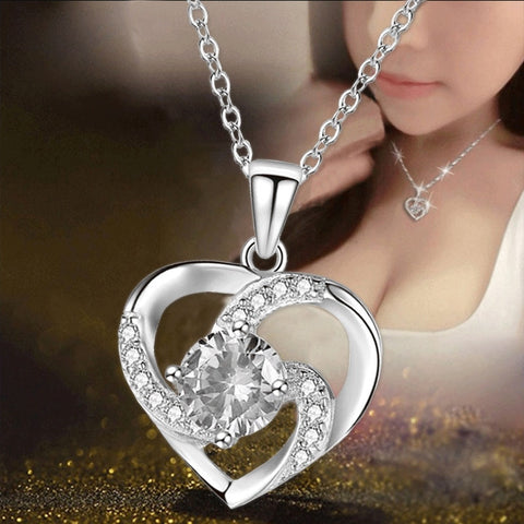 New Fashion Collarbone Chain 925 Silver-Plated Love Pendant Jewelry