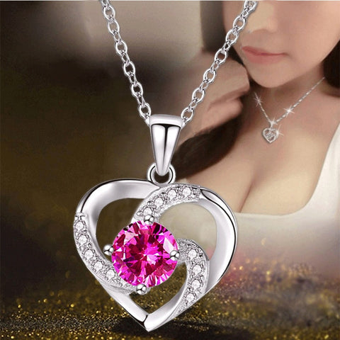 New Fashion Collarbone Chain 925 Silver-Plated Love Pendant Jewelry