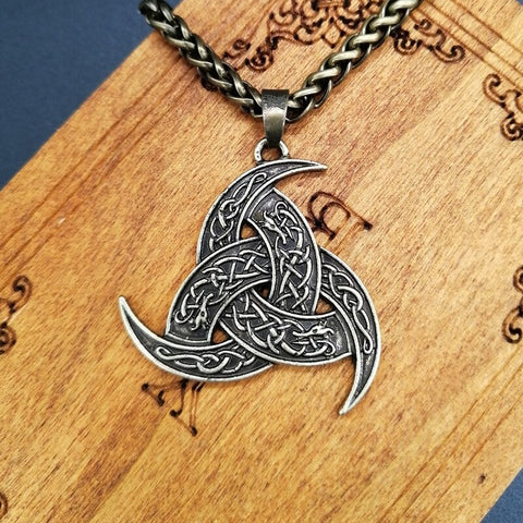 Nordic Viking Rune Dragon Triangle Valknut Pendant Necklace Men's Necklace New Fashion Metal Retro Accessories Party Jewelry