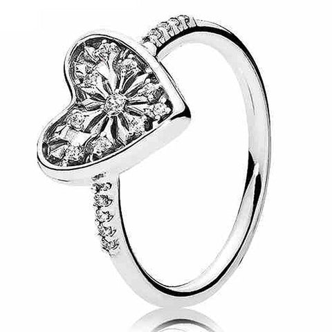 Original Heart Of Winter Frost With Crystal Ring For 925 Sterling Silver Ring Women Party Gift Europe DIY Jewelry