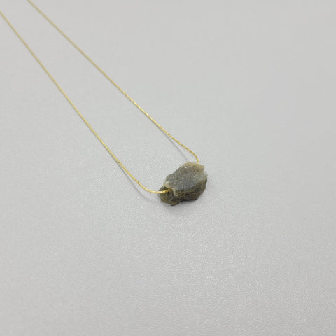 Raw Aquamarine March Birthstone Necklace Throat Chakra Crystal Healing Rough Gemstone Boho Style