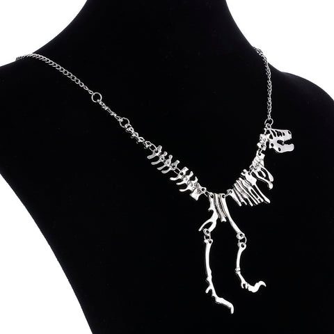 Sexy Long Gothic Tyrannosaurus Rex Skeleton Dinosaur Pendant Charm Necklace Dragon Bone Alloy Collares Jewelry