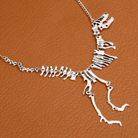 Sexy Long Gothic Tyrannosaurus Rex Skeleton Dinosaur Pendant Charm Necklace Dragon Bone Alloy Collares Jewelry