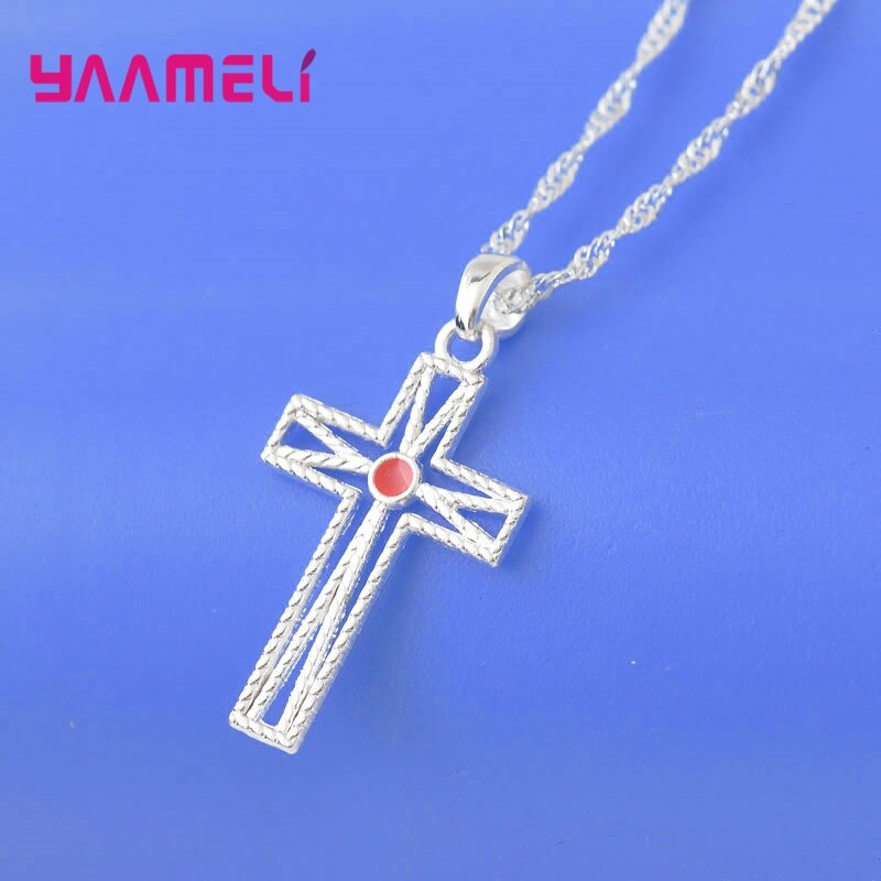 Simple 925 Sterling Silver Pendant Necklace Retro Classic Style Cross Chinese Abacus for Women Thanksgiving Gift