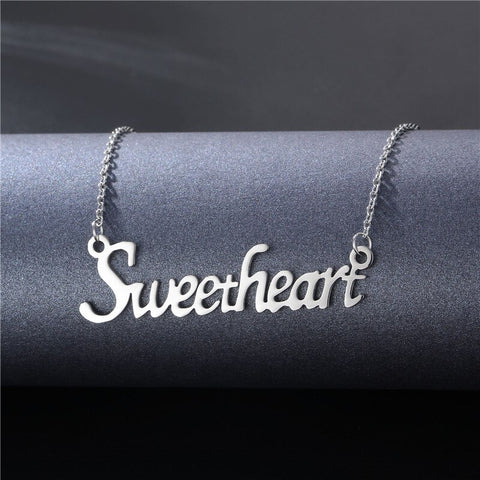 Stainless steel name necklace female zodiac necklace personality letters clavicle chain