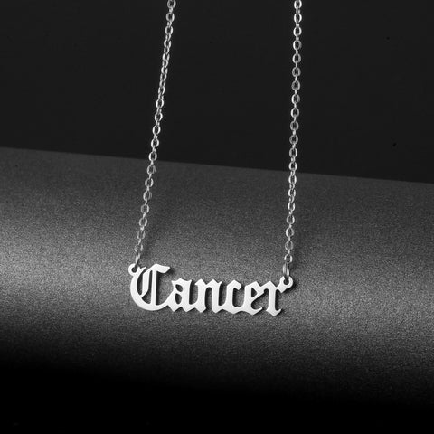 Stainless steel name necklace female zodiac necklace personality letters clavicle chain