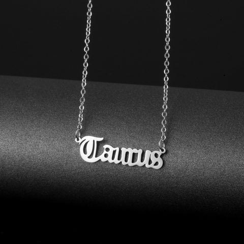 Stainless steel name necklace female zodiac necklace personality letters clavicle chain