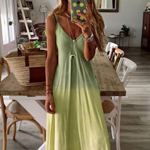 Summer 2023 Women's V-neck Sexy A Version Long Dress Loose Large Strap Dress