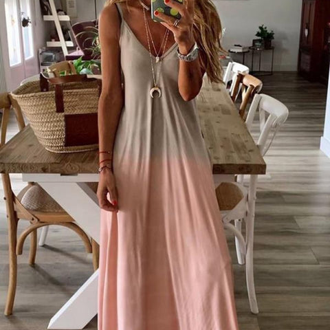 Summer 2023 Women's V-neck Sexy A Version Long Dress Loose Large Strap Dress