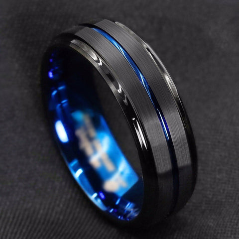 Yiwu Daicy Direct Deal Hot Selling 2023 European and American New Double Bevel Blue Gold Ring