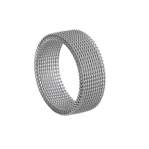 Yiwu Daicy New Pattern Hot Selling High Quality 8mm Titanium Steel Woven Mesh Deformation Ring Wholesale