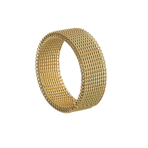 Yiwu Daicy New Pattern Hot Selling High Quality 8mm Titanium Steel Woven Mesh Deformation Ring Wholesale