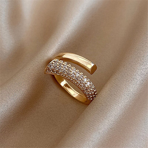 kshmir Micro-inlaid zircon Korea ring female index finger ring temperament opening ring suitable for girls daily gift