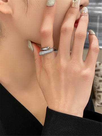 kshmir Micro-inlaid zircon Korea ring female index finger ring temperament opening ring suitable for girls daily gift