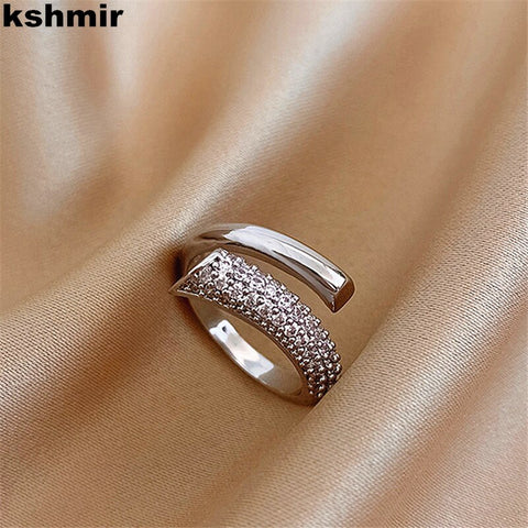 kshmir Micro-inlaid zircon Korea ring female index finger ring temperament opening ring suitable for girls daily gift