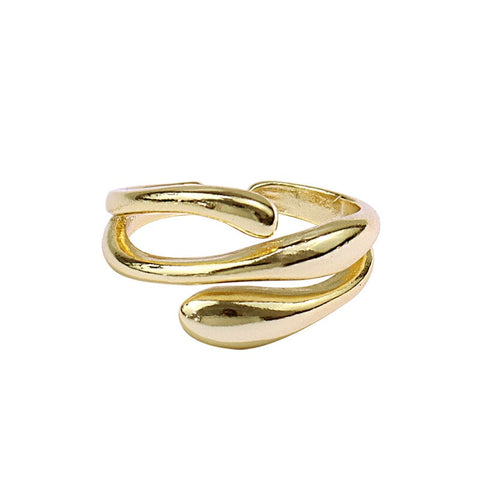 kshmir Stylish metallic geometric Wound ring Metallic retro simple ring is a women's trend jewelry gift
