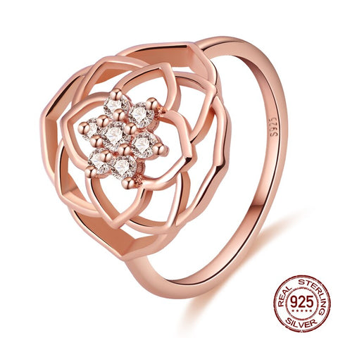 new in 100% Real 925 Silver Rings For Women Original Heart Crown Rose Gold Crystal Rings Engagement Wedding Anniversary Jewelry