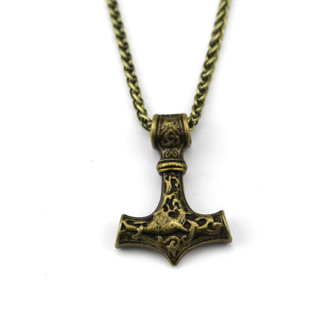 thor's hammer mjolnir pendant necklace viking scandinavian norse viking necklace with stainless steel chain