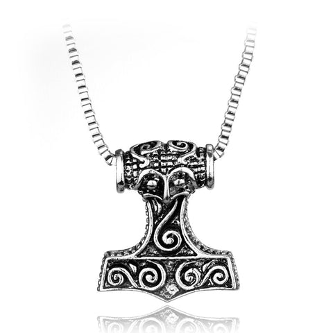 thor's hammer mjolnir pendant necklace viking scandinavian norse viking necklace with stainless steel chain