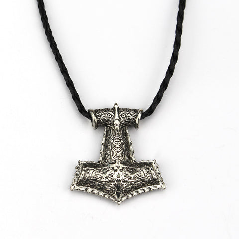 thor's hammer mjolnir pendant necklace viking scandinavian norse viking necklace with stainless steel chain