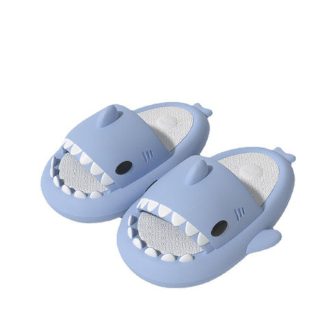 2023 Three generations of color-matching shark slippers men's summer home non-slip men's sandals thick sole couple slippers outside wear women